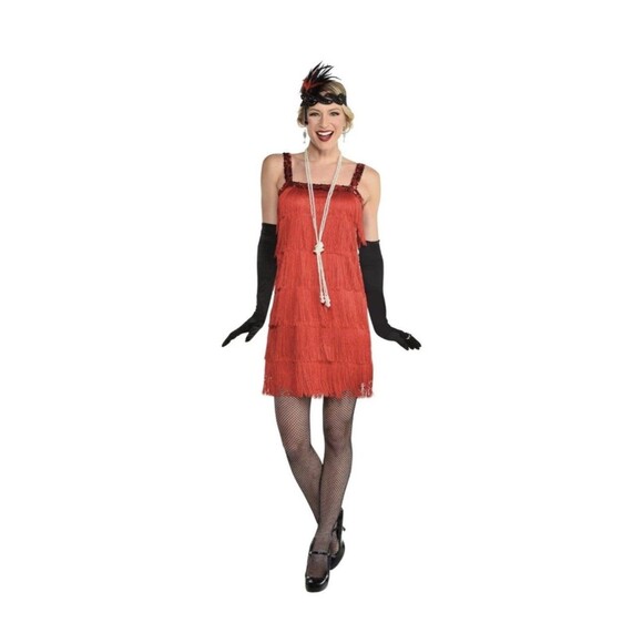 RUBY FLAPPER 1 Pc. Set Adult Halloween Costume Ruby Red Size Adult S/M NEW - Picture 1 of 7